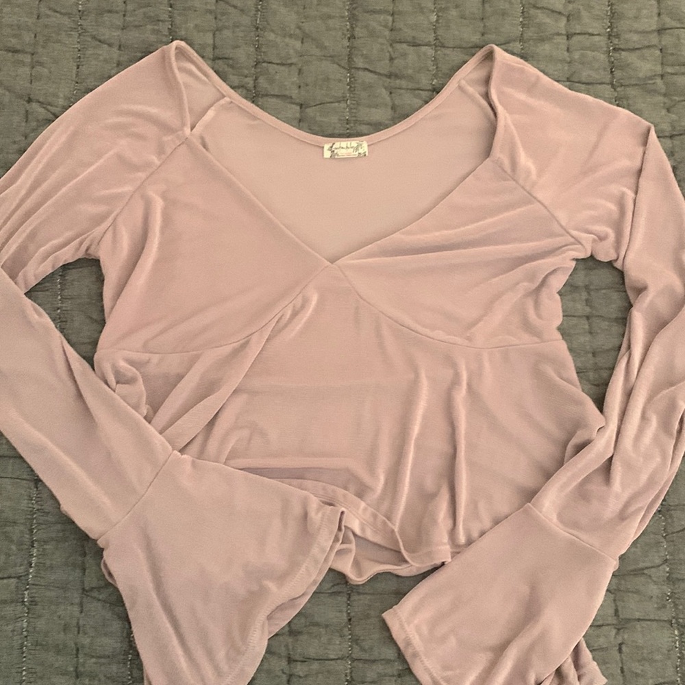 Free People Purple Shimmer Crop Top